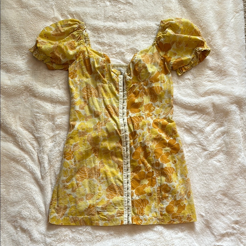 Urban Outfitters Yellow Floral Mini Dress